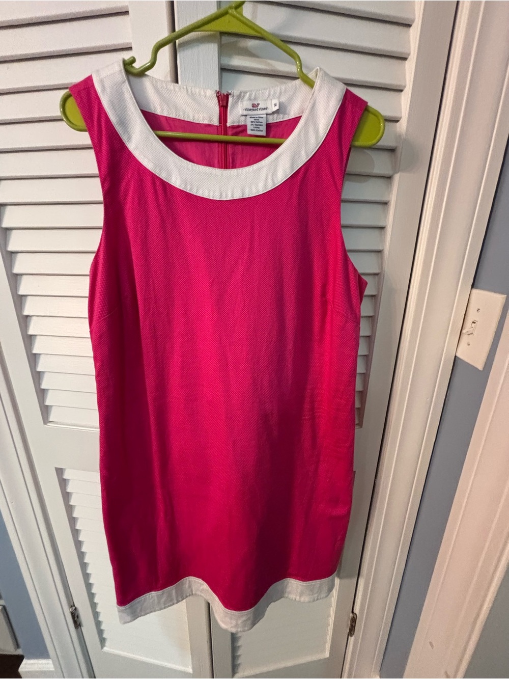 Vineyard Vines hot pink and white sleeveless dress size 14